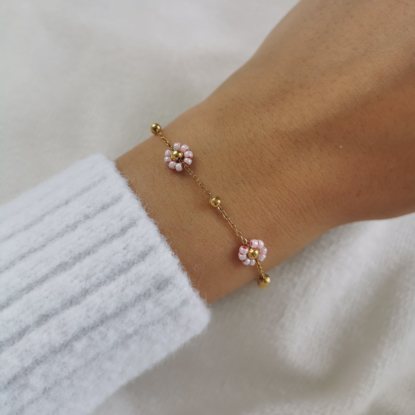 BRACELET MARGUERITE ROSE