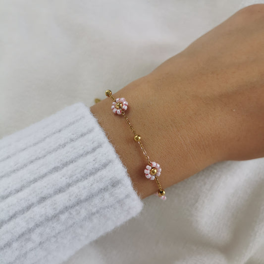 BRACELET MARGUERITE ROSE