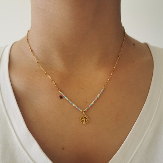 COLLIER ARBRE DE VIE MULTICOLORE