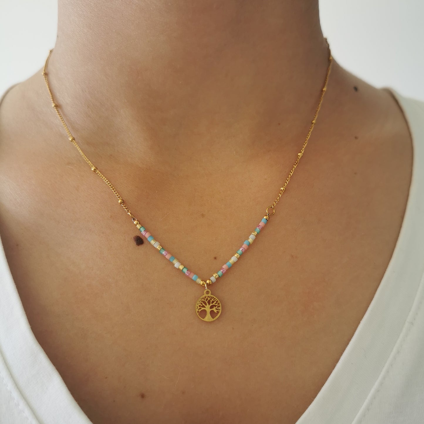 COLLIER ARBRE DE VIE MULTICOLORE