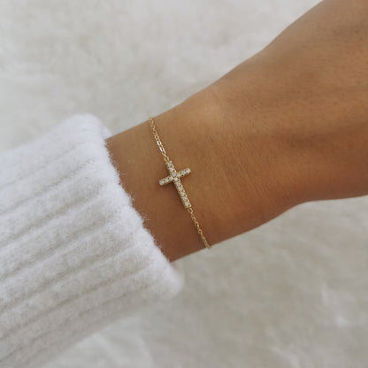 BRACELET CROIX STRASS